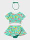 Kids Set with Skirt Summer 3pcs Turquoise