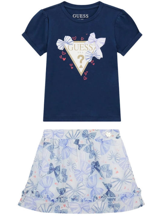 Guess Kids Set with Skirt Summer 2pcs Blue