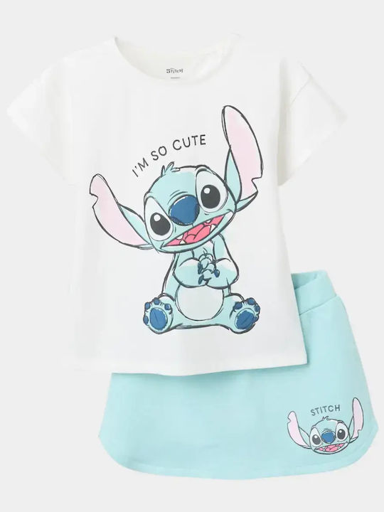 Kids Set with Shorts Summer 2 Pieces Turquoise White