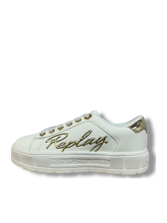 Replay Παιδικά Sneakers Λευκά