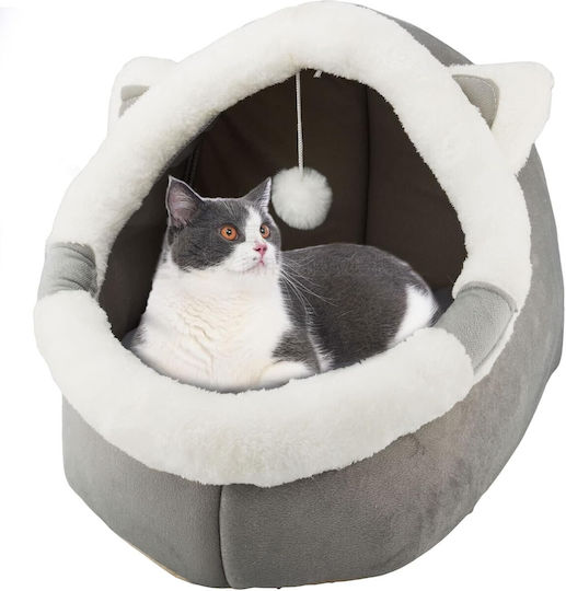 Brivoo Cat House-style Bed Gray M 30x30x31 Cm Cat Ear Design Comfortable Modern