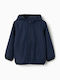 Kids Casual Long Coat with Hood Dark Blue