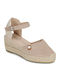 Sommer Damenplattformen im Stil Espadrilles Beige
