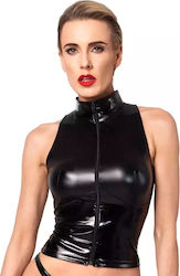 Noir Handmade Wetlook Top Black