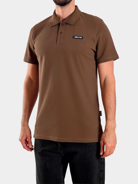 3Guys Polo T-Shirt Brown