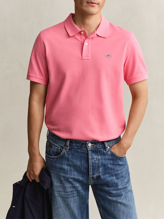 Gant Gant Shield Polo Herrenbluse Kurzarm Rosa