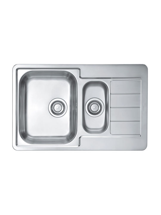 Alveus Drop-In Küchenspüle Inox M79xB50cm Silber