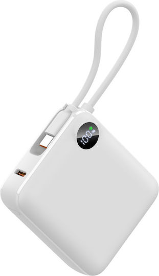 Voltres ChargeGO Power Bank 10000mAh 22.5W cu Port USB-C Alb