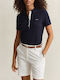 Women's Polo Short Sleeve Blouse Dark Blue