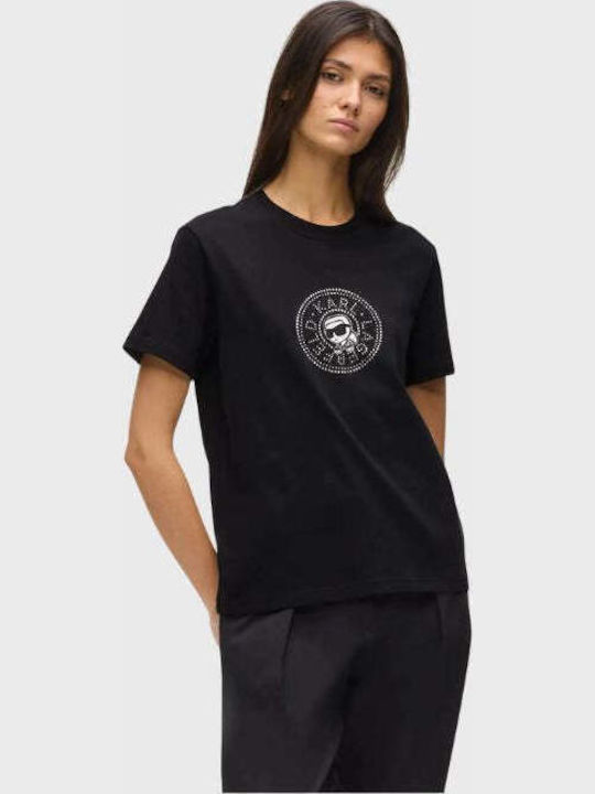 Karl Lagerfeld Ikon Γυναικείο T-shirt Black