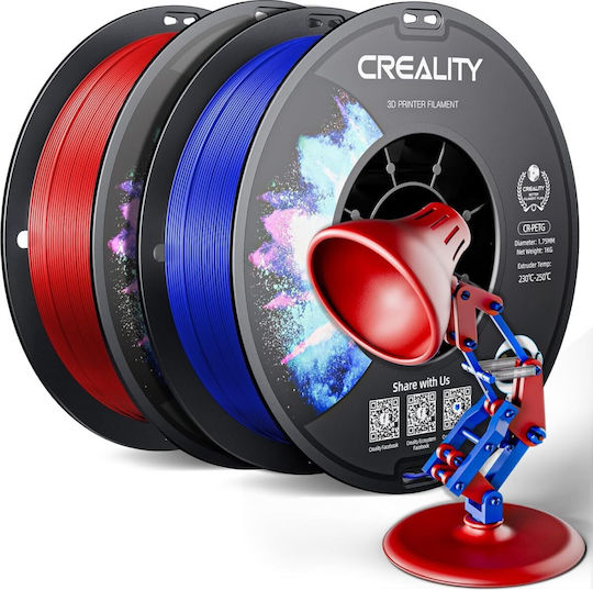 Creality3D Filament PETG Pentru Imprimantă 3D 3mm Roșu 2kg 2 Bucăți Refill