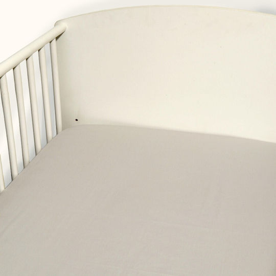 Baby Oliver Детски Чаршаф За Количка Памучен Сив 80x110см