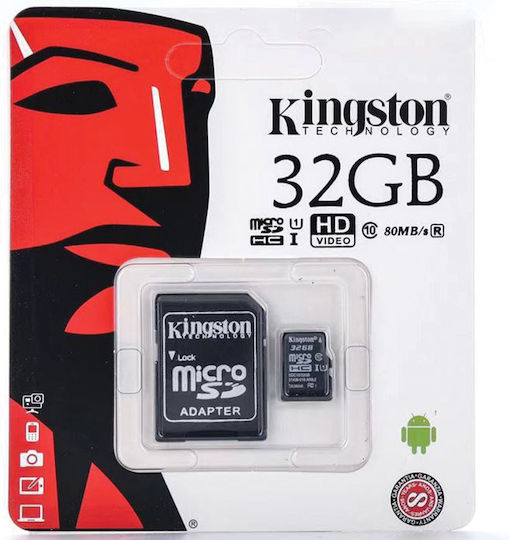 Kingston 32GB Class 10 UHS-I με αντάπτορα 90321-029