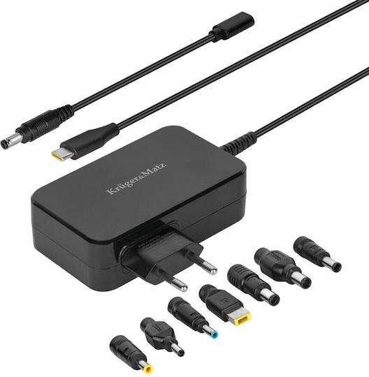Kruger & Matz Universal Φορτιστής Laptop 90W 5V 3A με Αποσπώμενο Καλώδιο Τροφοδοσίας
