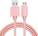 Cablu Braided USB 2.0 la Micro USB Roz 1m 1 Bucată