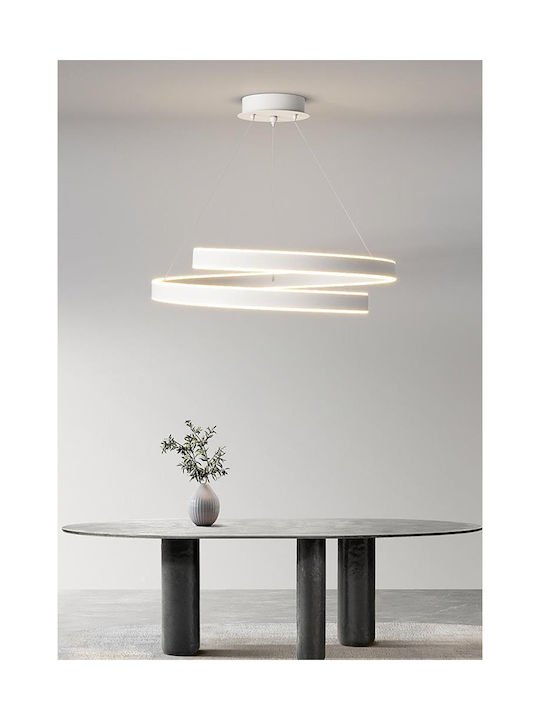 ArkoLight White LED Pendant Ceiling Light with Adjustable Warm to Cool White Light