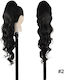 Postiche Ponytail Synthetic Hair Kanekalon High Quality Comb Nest Loose Curl Natural Black #2 71cm