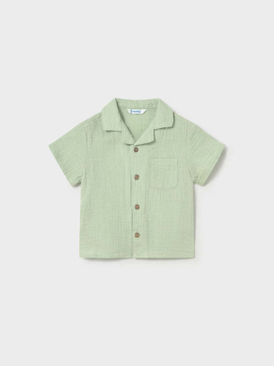 Mayoral Kids Plain Short-Sleeved Green Shirt