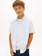 Kids Striped Short-sleeved Shirt Light Blue
