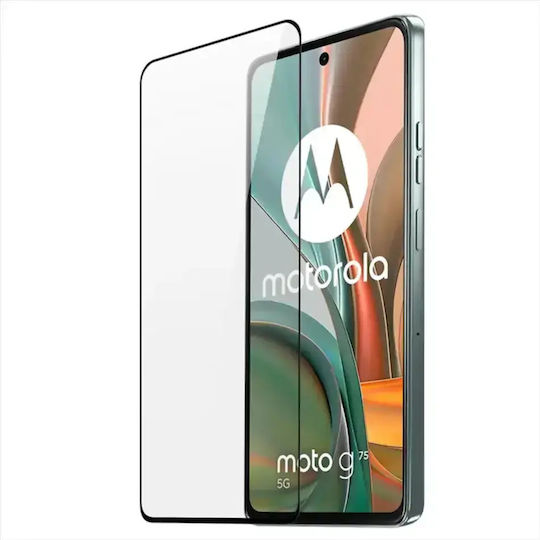 Techwave 5D 0.3mm Full Glue Full Face Tempered Glass Black (Moto G75)