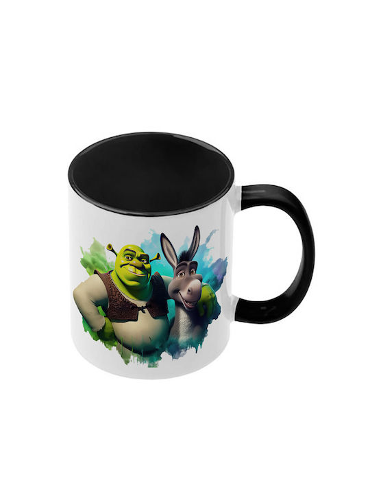 Shrek Tasse Schwarz Griff Innen