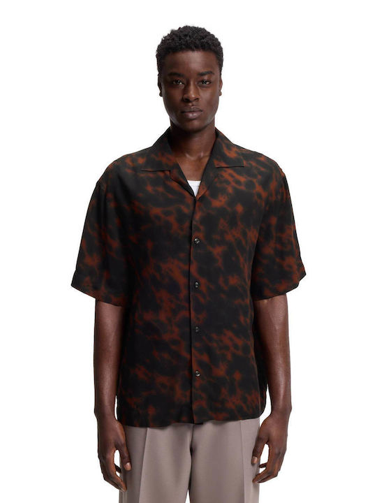 Hugo Espino Short Sleeve Shirt in Wide Line Black