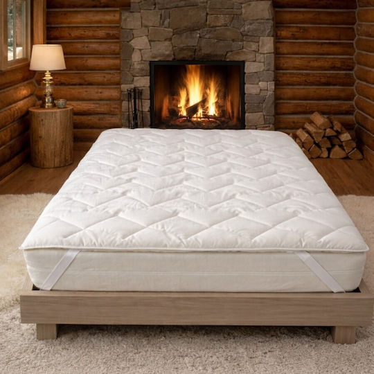 Pucioasa Протекторно Еπίστρωμα King Size с Ластици Бяло 180x200см