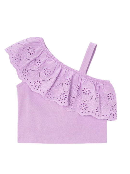 Mayoral Παιδικό Crop Top Αμάνικο Λιλά