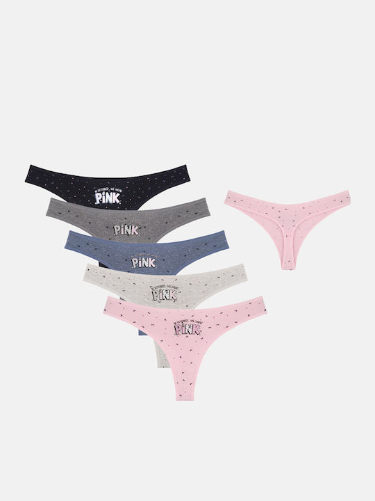 Βαμβακερά Γυναικεία String MultiPack Multicolor