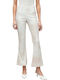 Women's Fabric Flared Trousers Ecru