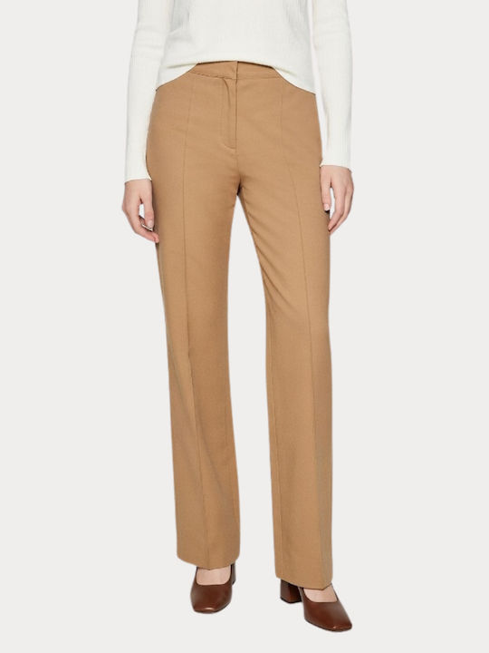 Only Damen Hochbund Stoff Capri Hosen Ausgestel...