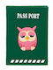 Cute Traveler Passport Case Owl Green