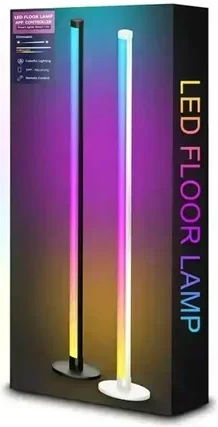 LED Floor Lamp with RGB Light Black