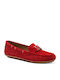 Δερμάτινα Γυναικεία Loafers σε Κόκκινο Χρώμα
