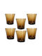 Set Duralex Saphir Glass Brown Water Glasses 210ml 6 Pieces