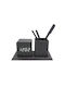 Wooden Digital Tabletop Clock Pencil Holder & Thermometer Black