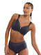 True Shape Sensation Navy Blue Minimizer Bra without Padding with Underwire