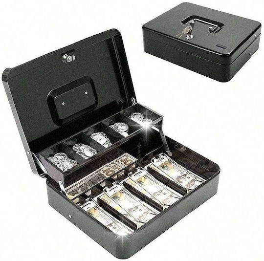 Κουτί Μεταλλικό Ταμείου Κλειδαριά 30x24x9cm Metal Cash Box