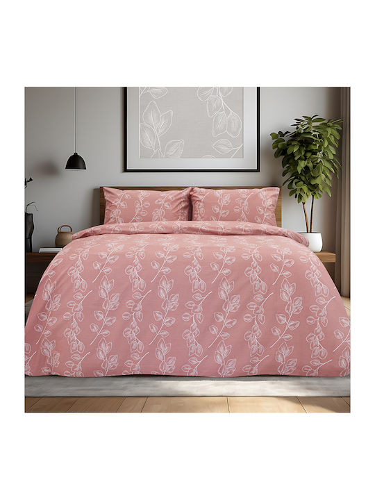 Lino Home Cotton Duvet Cover Set 165x245cm Single with Pillowcase Dejar Pink