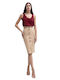 Pencil High Waist Midi Skirt Khaki