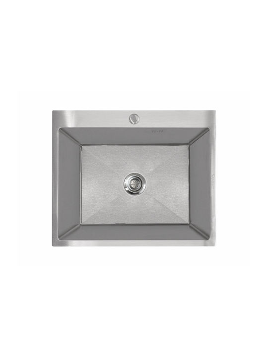 Sanitec Vessel Kitchen Sink Inox L50xW50cm Silver