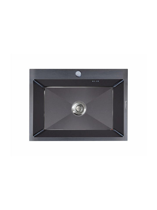 Sanitec Επικαθήμενος Νεροχύτης Inox Σατινέ Μ60xΠ50cm Ασημί