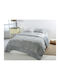 Silk Fashion Double Duvet Cover 220x240cm Plush Blue Silver 240 GSM