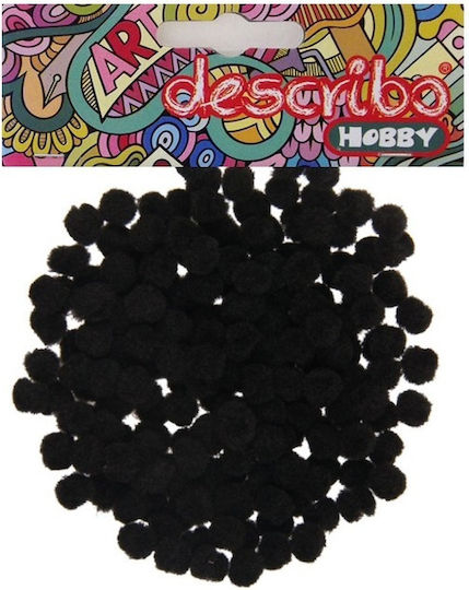 531653 Pompons 8 Farben 10 mm 200 Stück 06 Schwarz