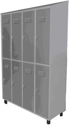 Inox Production Μεταλλικό Ερμάριo 94.5x45x200εκ. με 1 Σειρά Πόρτα & με Κεκλιμένη Οροφή