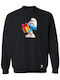 Stempel Stickerei Strumpfaffe Unisex Sweatshirt Bluse Takeposition Schwarz