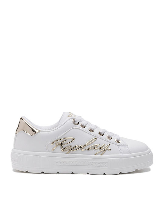 Replay Παιδικά Sneakers Λευκά