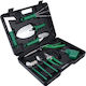 Set 10 Unelte de Grădină Alista Home Pentru Plantare Prelucrare Sol Îngrijire Plante Mânere Verzi PVC Material Oțel Inoxidabil Cutie Inclusă 37x28x7 Cm Negru