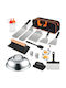 Set Ustensile Grătar Alista Home Set 17 Piese Ustensile Grătar Pregătire Plită Ustensile Oțel Inoxidabil Mânere Plastic PP Geantă Neagră