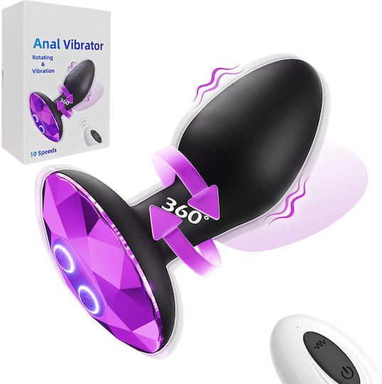 Toyboy Anal Plug mit Vibration Kabellos Schwarz